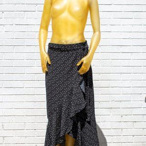 NWT MAX STUDIO Wrap Around Maxi Skirt size S Polka Dots